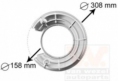 VAN WEZEL 3766373 -  Отражатель, диск тормозного механизма